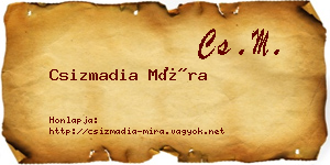 Csizmadia Míra névjegykártya